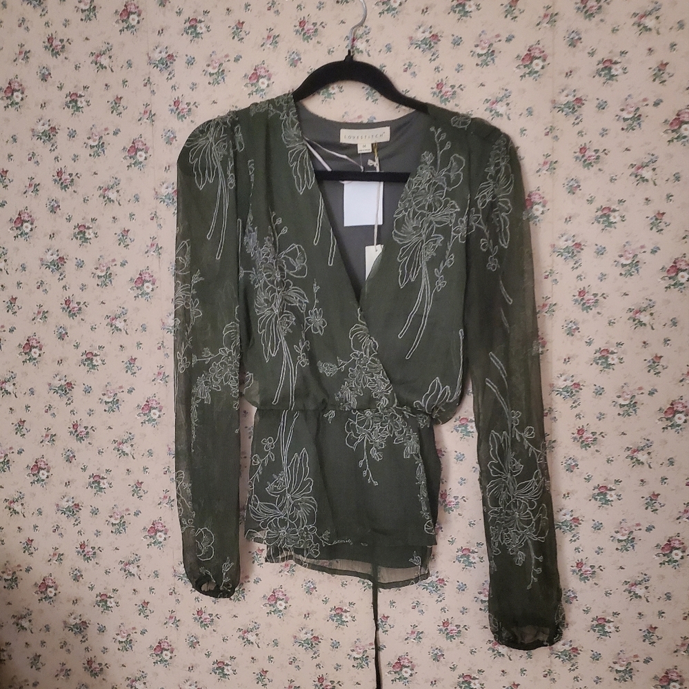 Lovestitch fall floral wrap shirt
